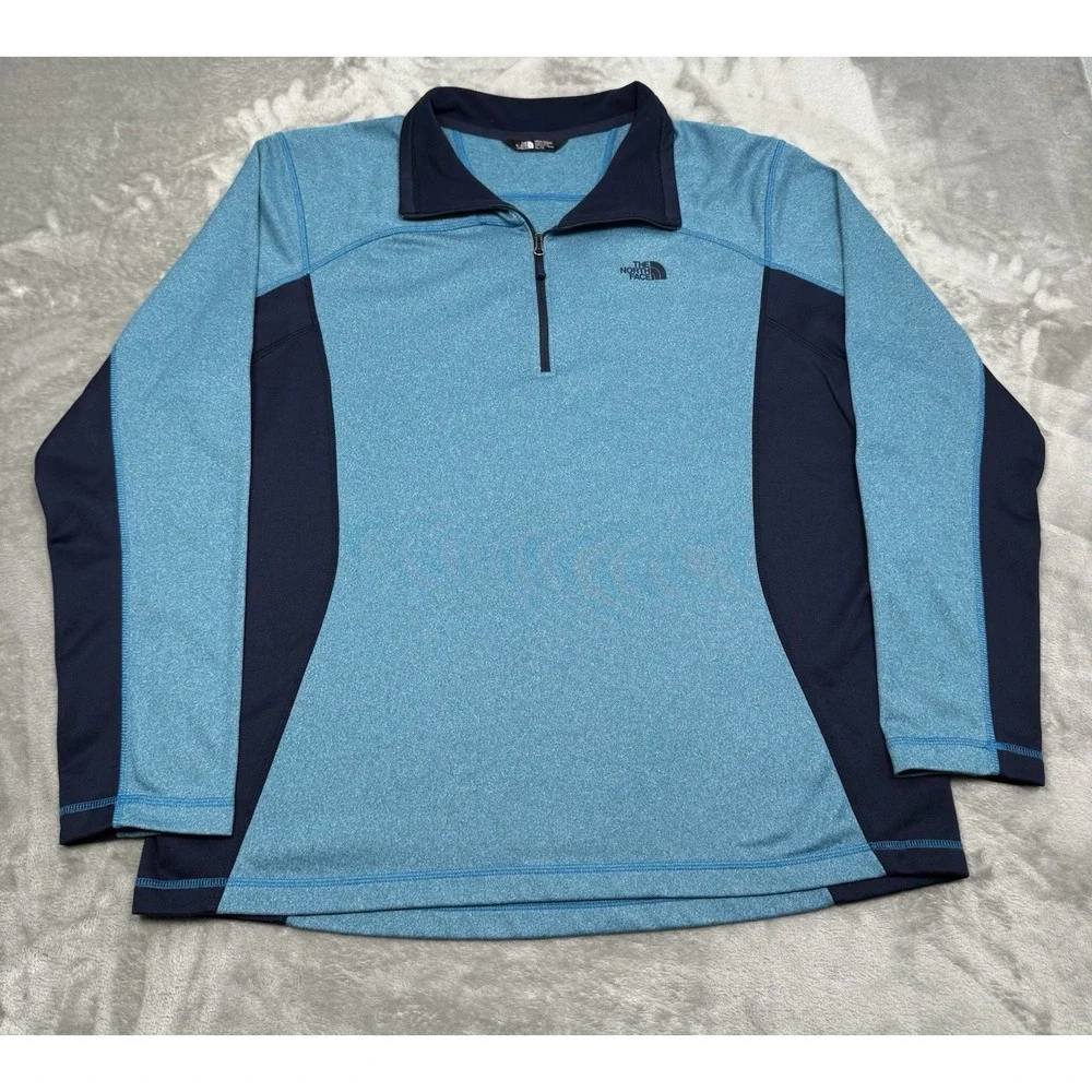 North Face 1/4 Zip Pullover Mens XL Blue Sweatshirt Jacket Light Fleece Trail